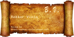 Bekker Viola névjegykártya